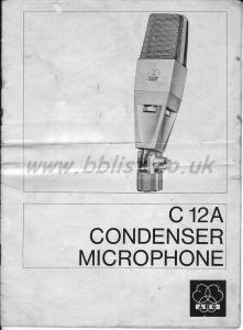 AKG C12A Condenser Microphone User Manual