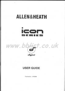 Allen & Heath Icon series Digital Mixers - User Guide