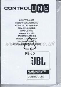 JBL Control ONE Loudspeaker Owner's Guide *Brand new*