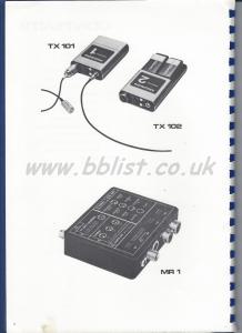 Micron 100 Series Radio Mic TX101 TX102 MR1 User Manual