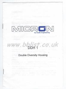Micron DDH 1 Diversity Housing User Manual