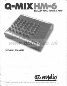 Q-MIX HM-6 Headphone Matrix Amp Owner's Manual