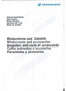 Sennheiser Windshields User Manual and Product Guide