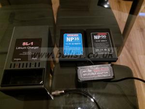 Hawkwoods SL1 Charger + NP1 Hirose Power Cup + Batteries