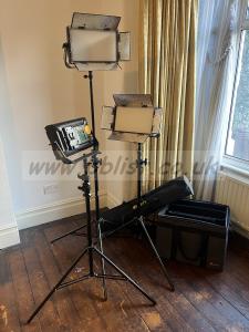 3x Bi colour soft light LED kit with stands and case