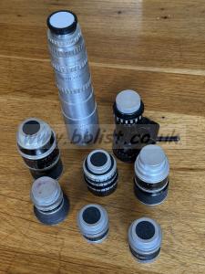 C Mount Lens Set 10/16/25/50/75mm f1.8 Switars 152mm f4 plus