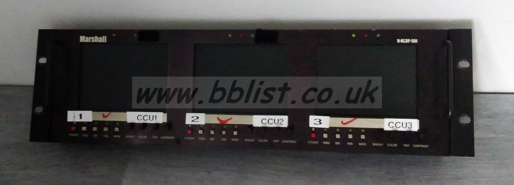 Marshall V-53P-SDI triple LCD Monitor Rack + PSU