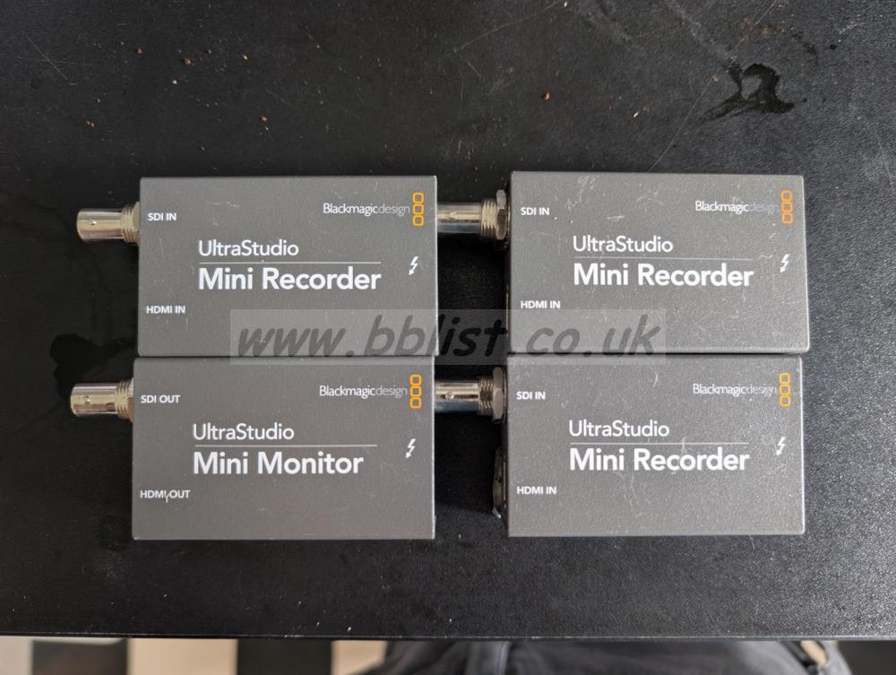 Blackmagic Ultrastudio Mini Recorders (3x) and Monitor (1x)
