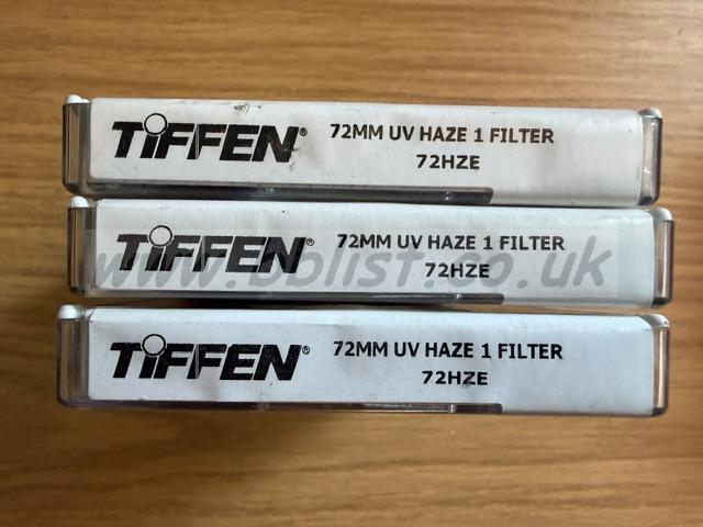 Tiffen 72mm UV Haze Filters X 3