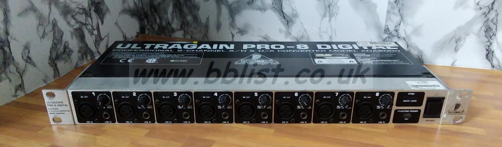 Behringer ultragain Pro 8  ADA8000 8-channel Preamp &AD/DA